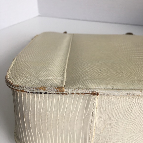 Vintage Creme Lizard Bag - Picture 9 of 11